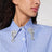 Light blue poplin shirt with rhinestones