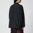 Black double-breasted technical taffeta jacket