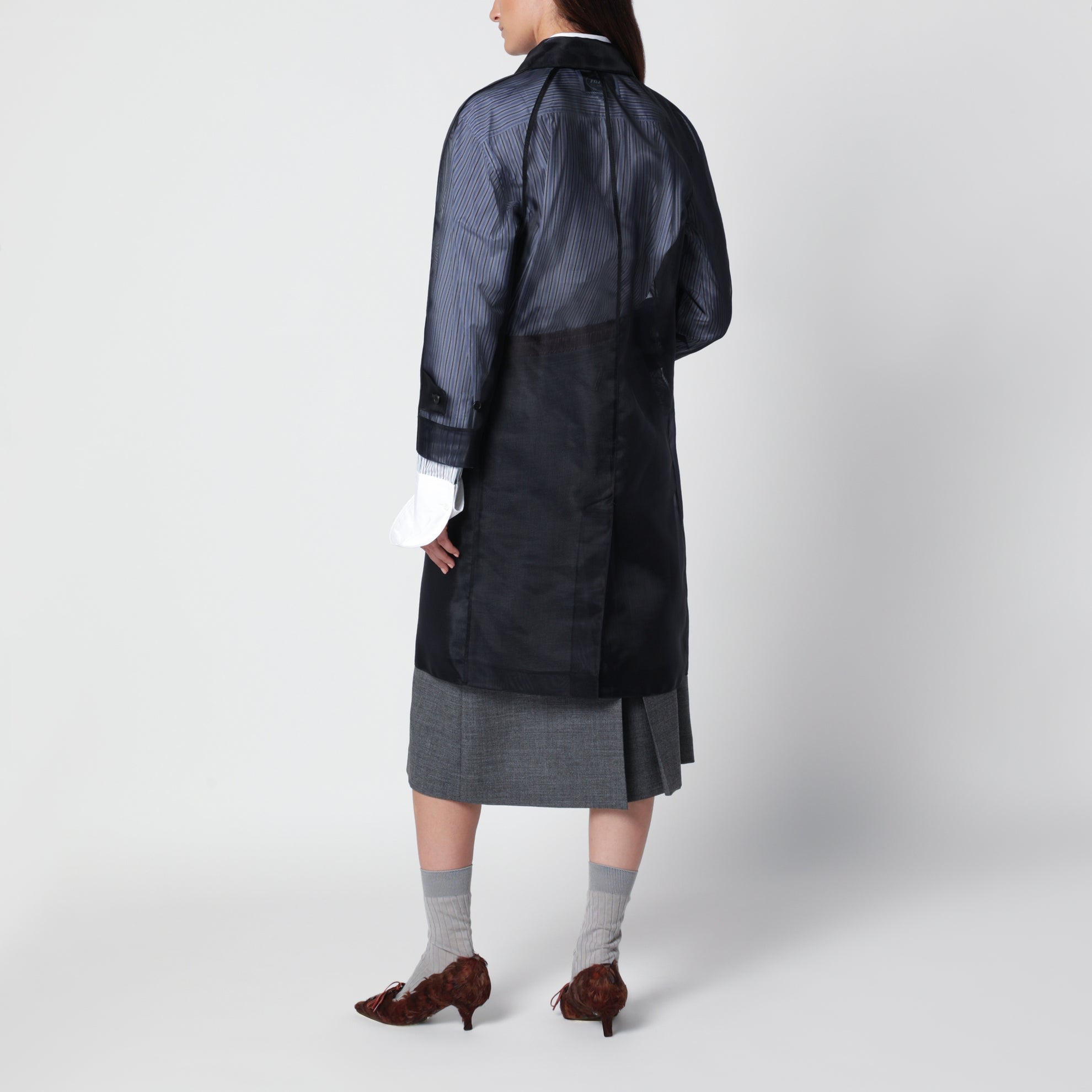 Pardessus droit bleu en crinoline