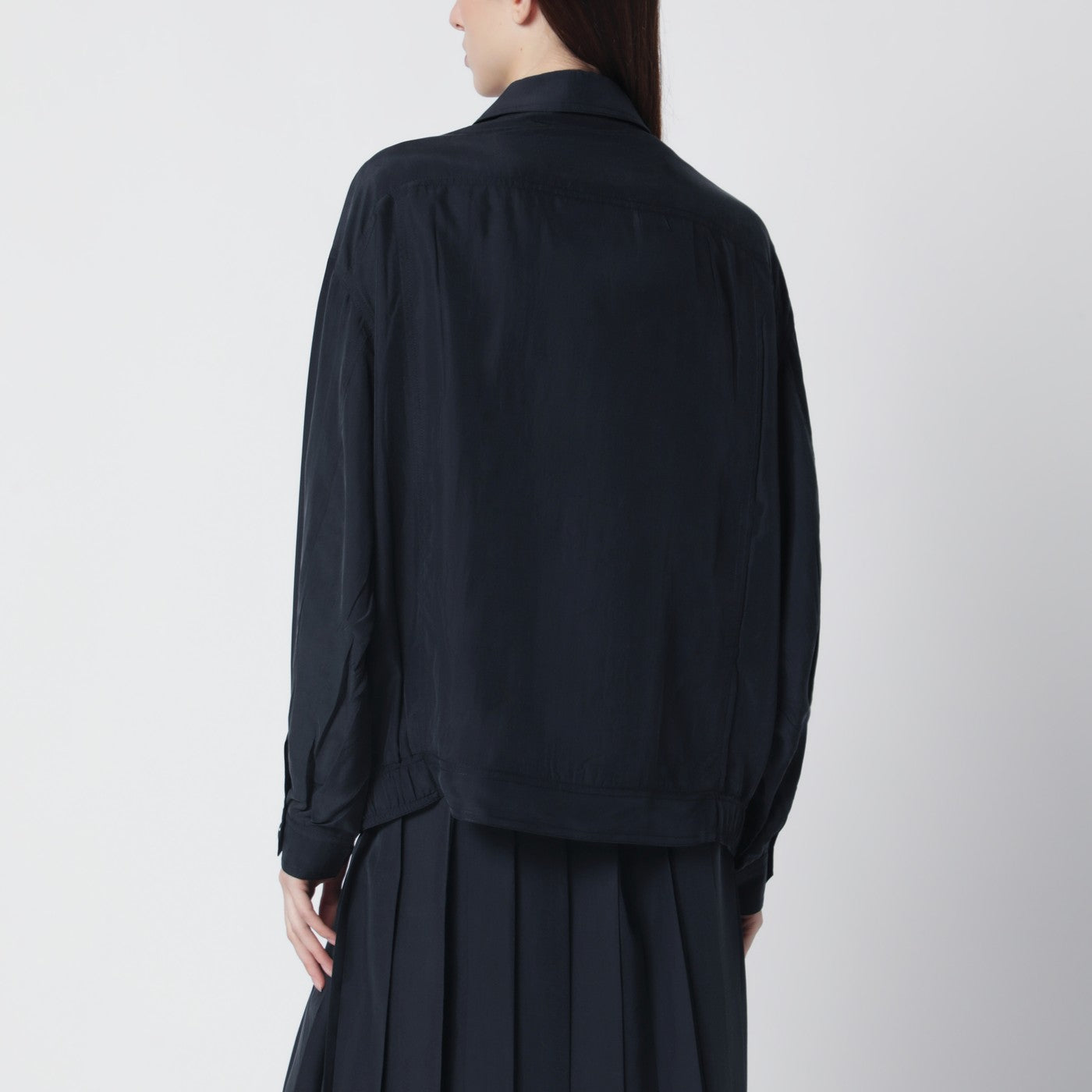 Blouson en soie bleue