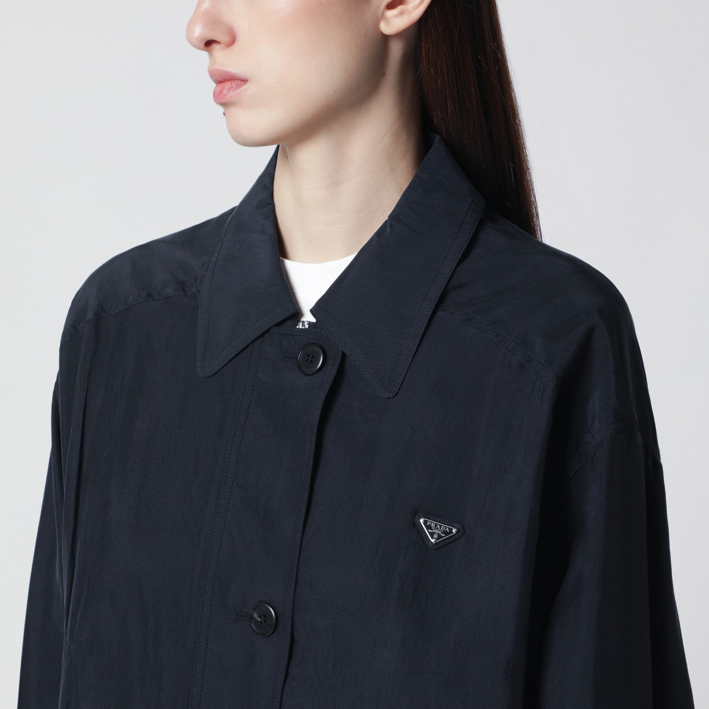 Blouson en soie bleue