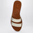 Sandali con fasce color platino in pelle