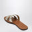 Sandali con fasce color platino in pelle