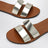 Sandali con fasce color platino in pelle