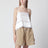 Top in lino e pizzo bianco