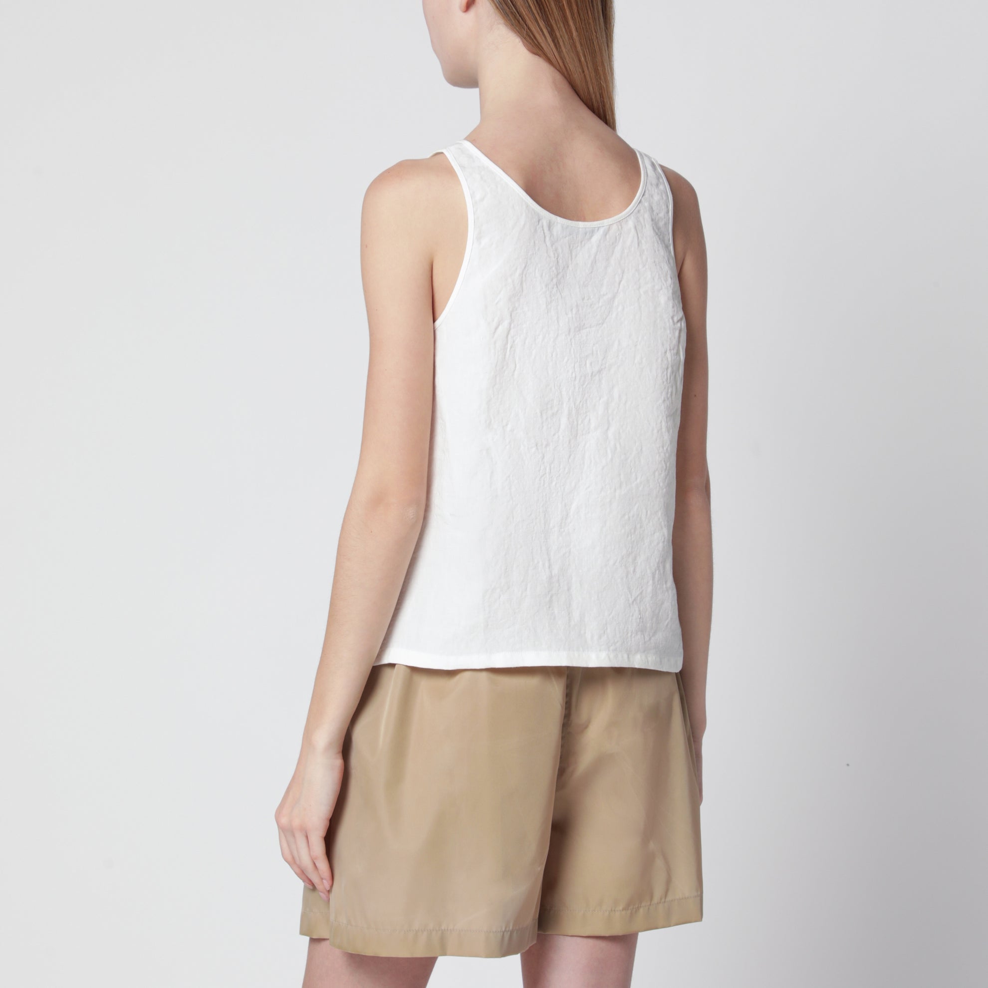 White linen top with embroidery