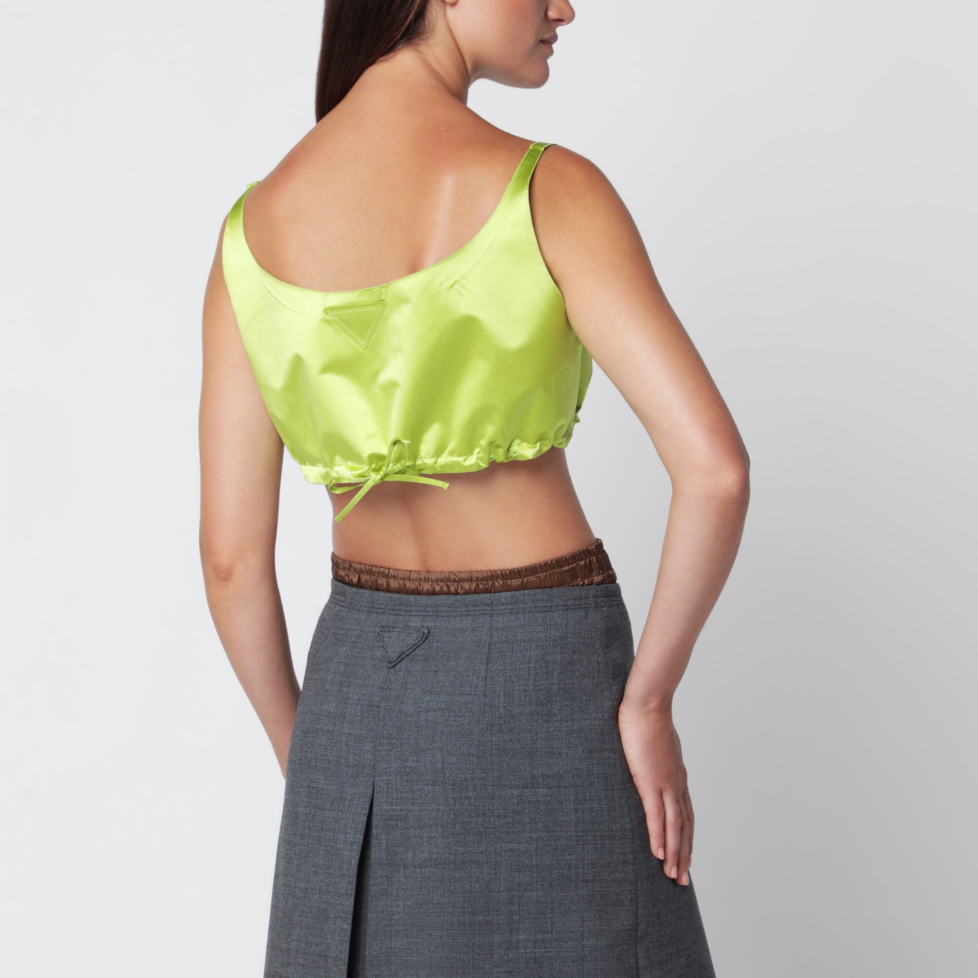 Top pistache en duchesse de soie
