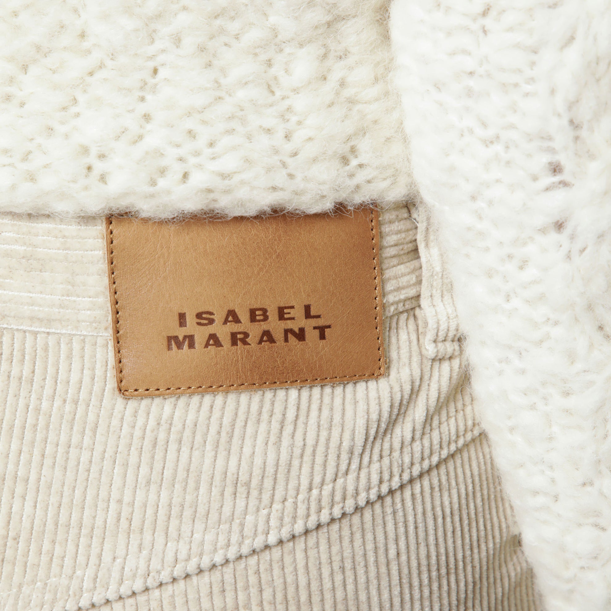 Écru corduroy capri trousers