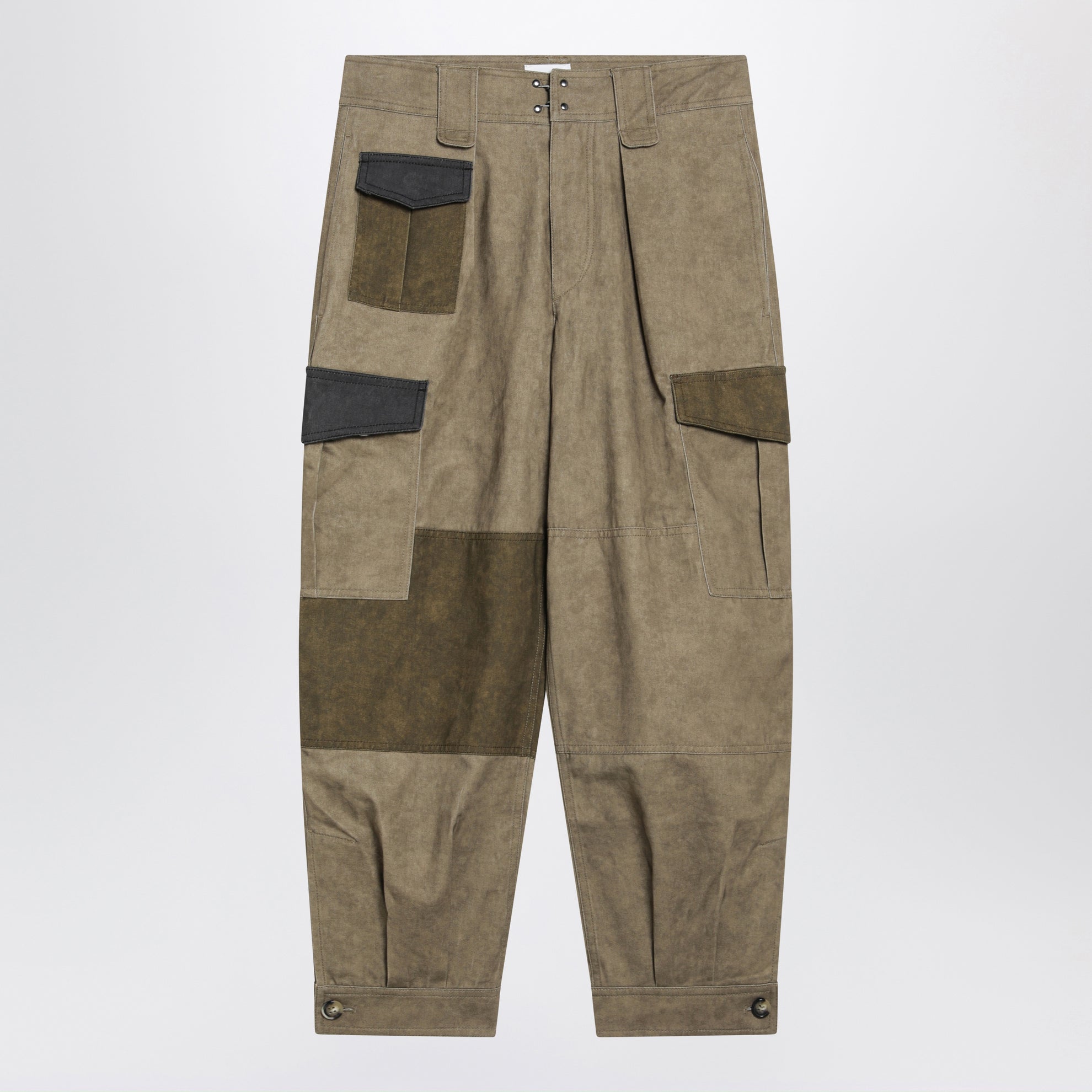 Pantaloni cargo Renzae color khaki in cotone