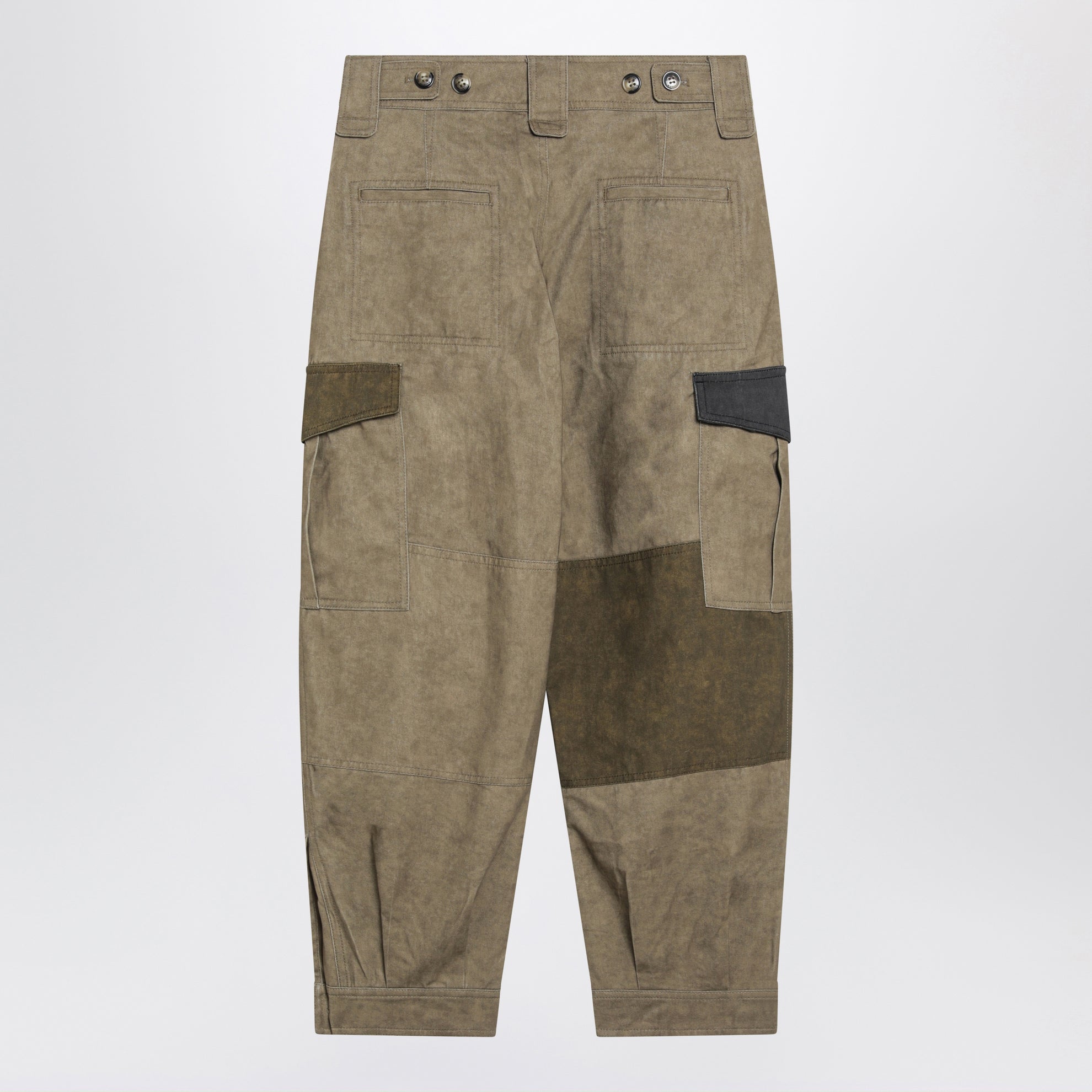 Pantaloni cargo Renzae color khaki in cotone
