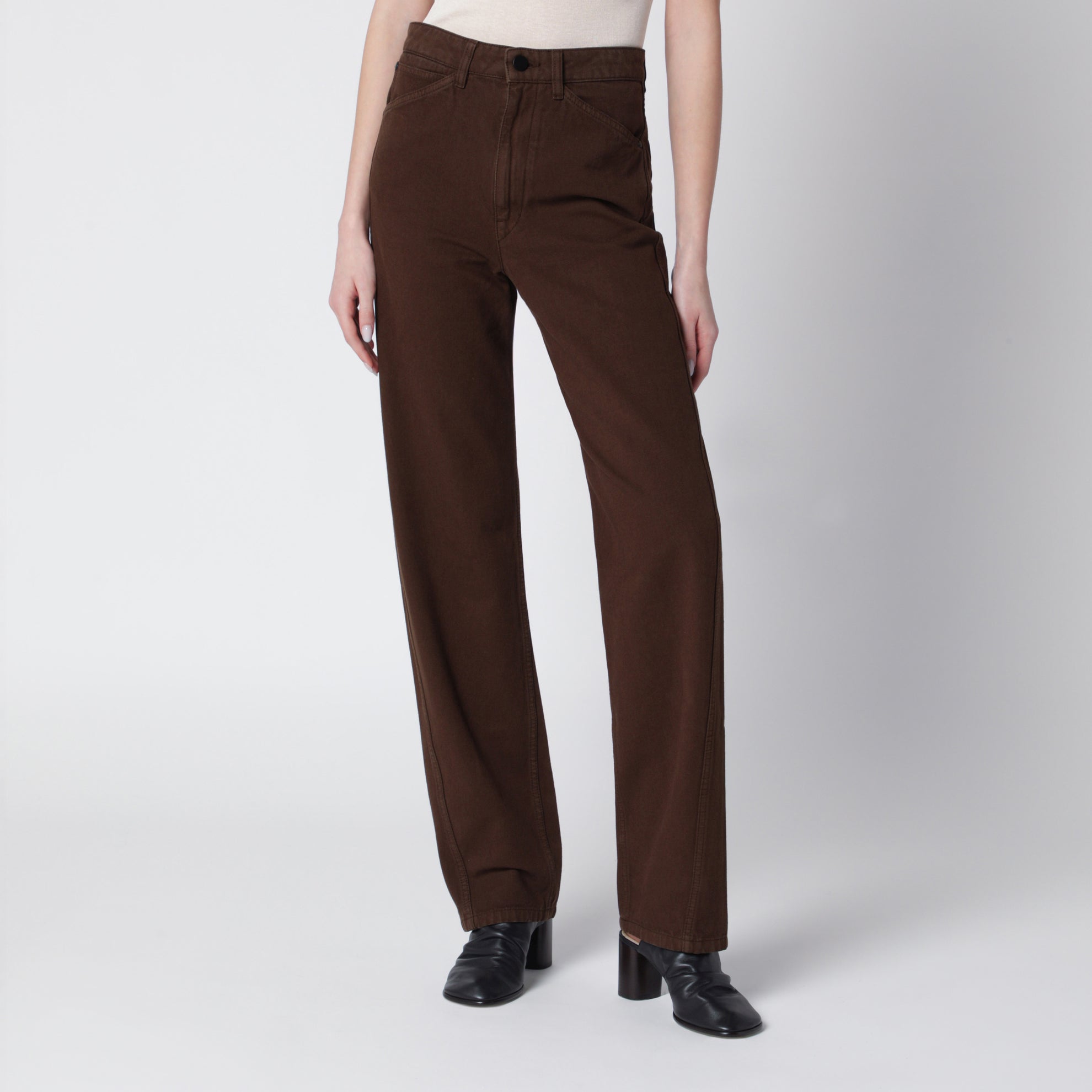 Brown twill trousers