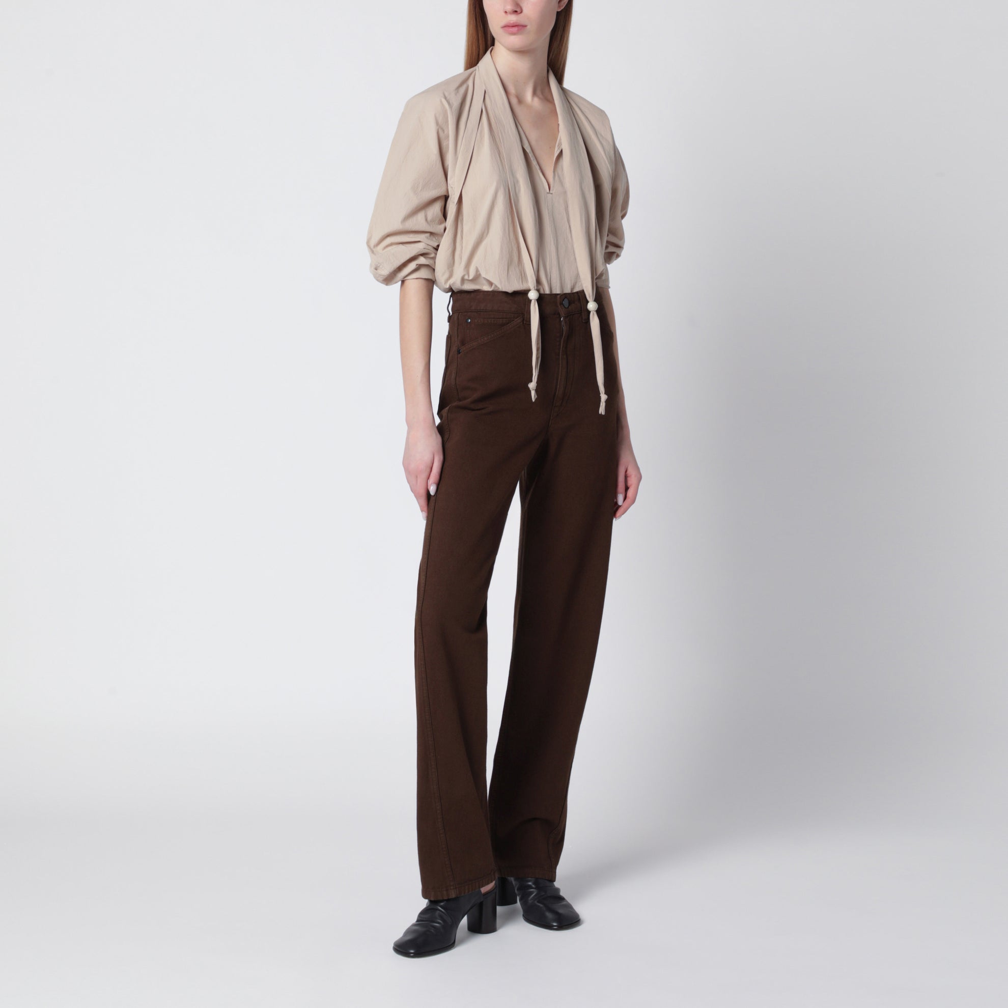 Brown twill trousers