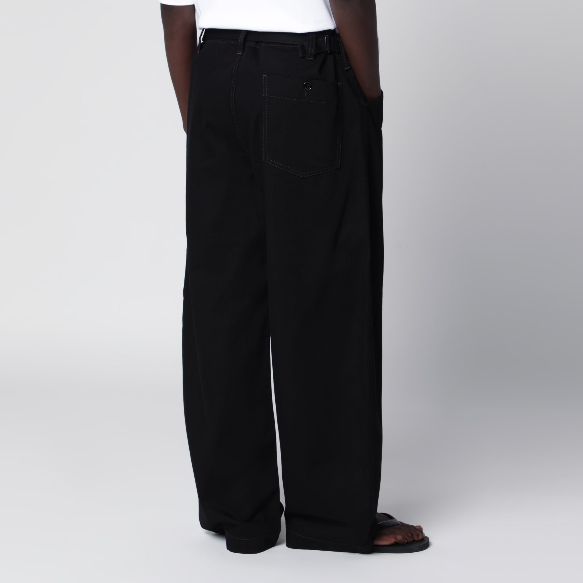 Pantalon ample en coton noir