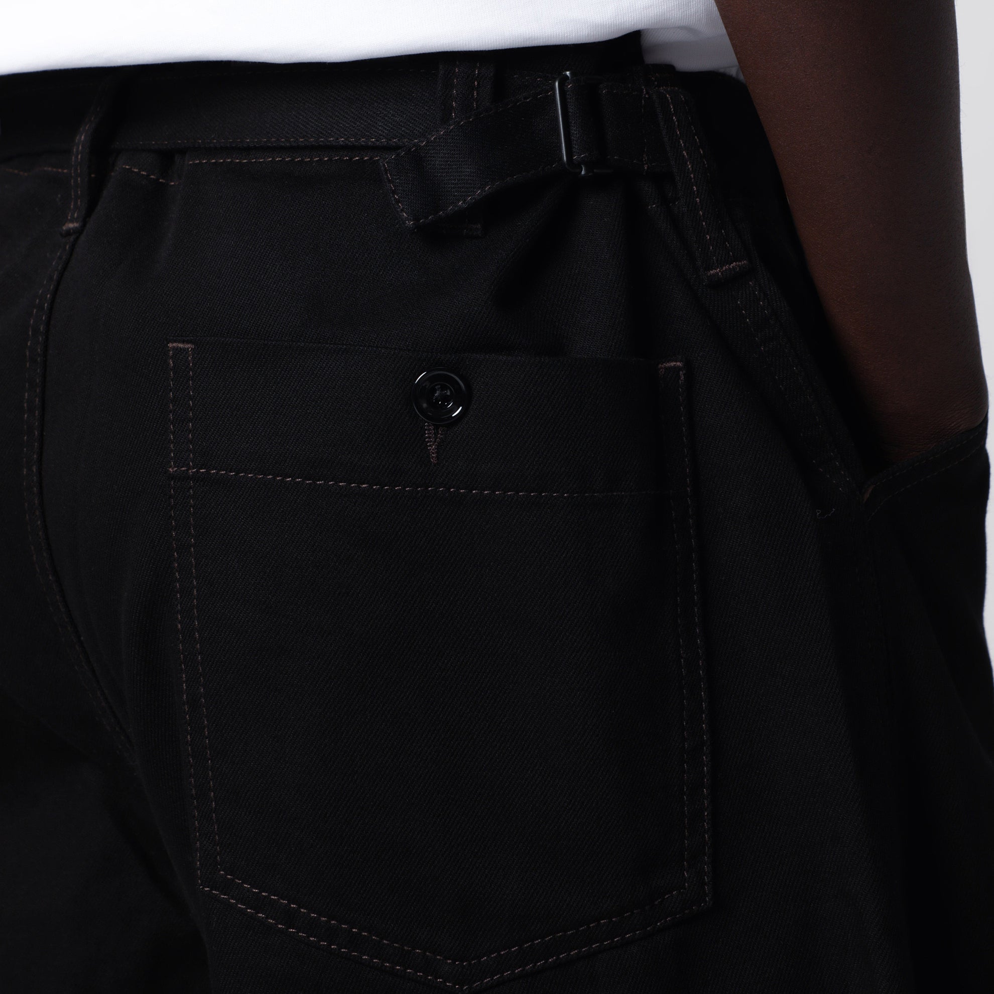 Pantalon ample en coton noir