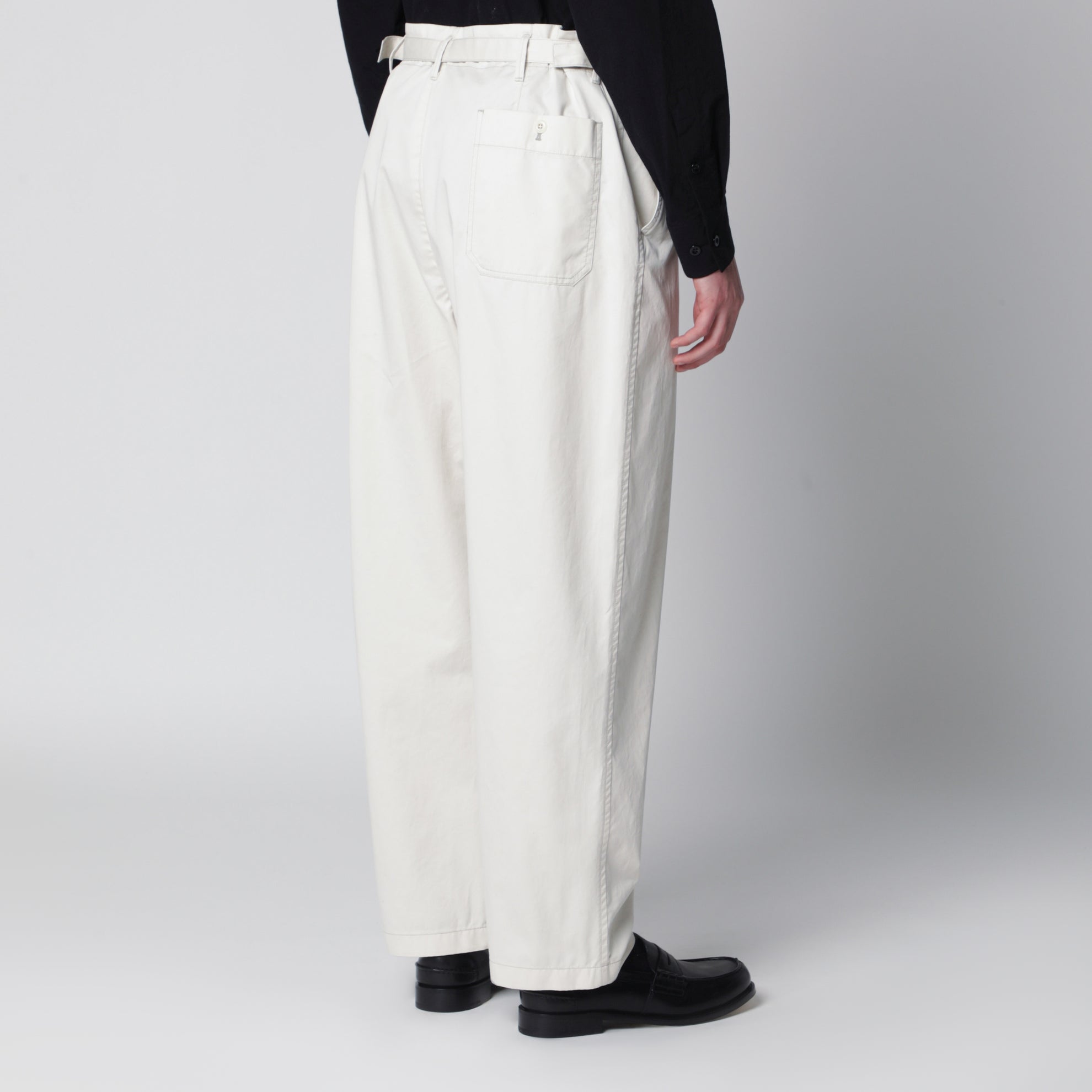 Powder white cotton trousers