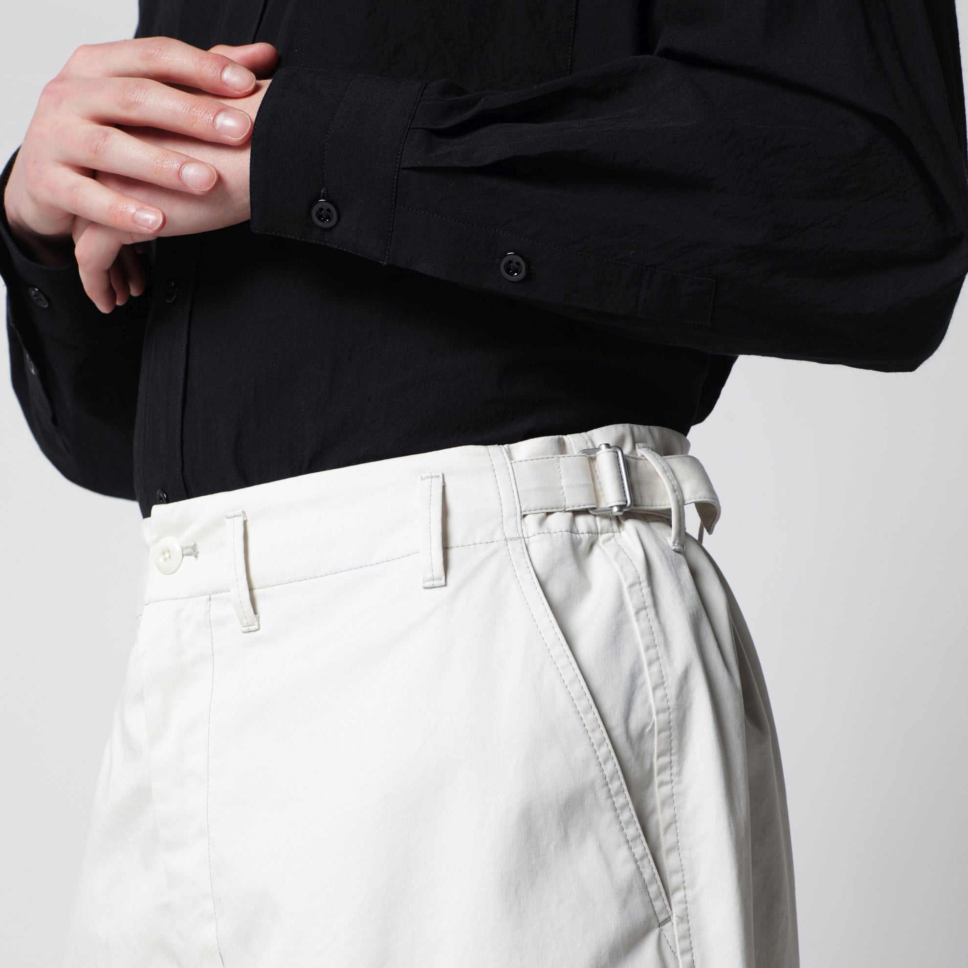 Powder white cotton trousers