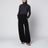 Schwarze Baumwollhose mit Gürtel