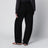 Schwarze Baumwollhose mit Gürtel
