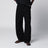 Pantalon en coton noir avec ceinture