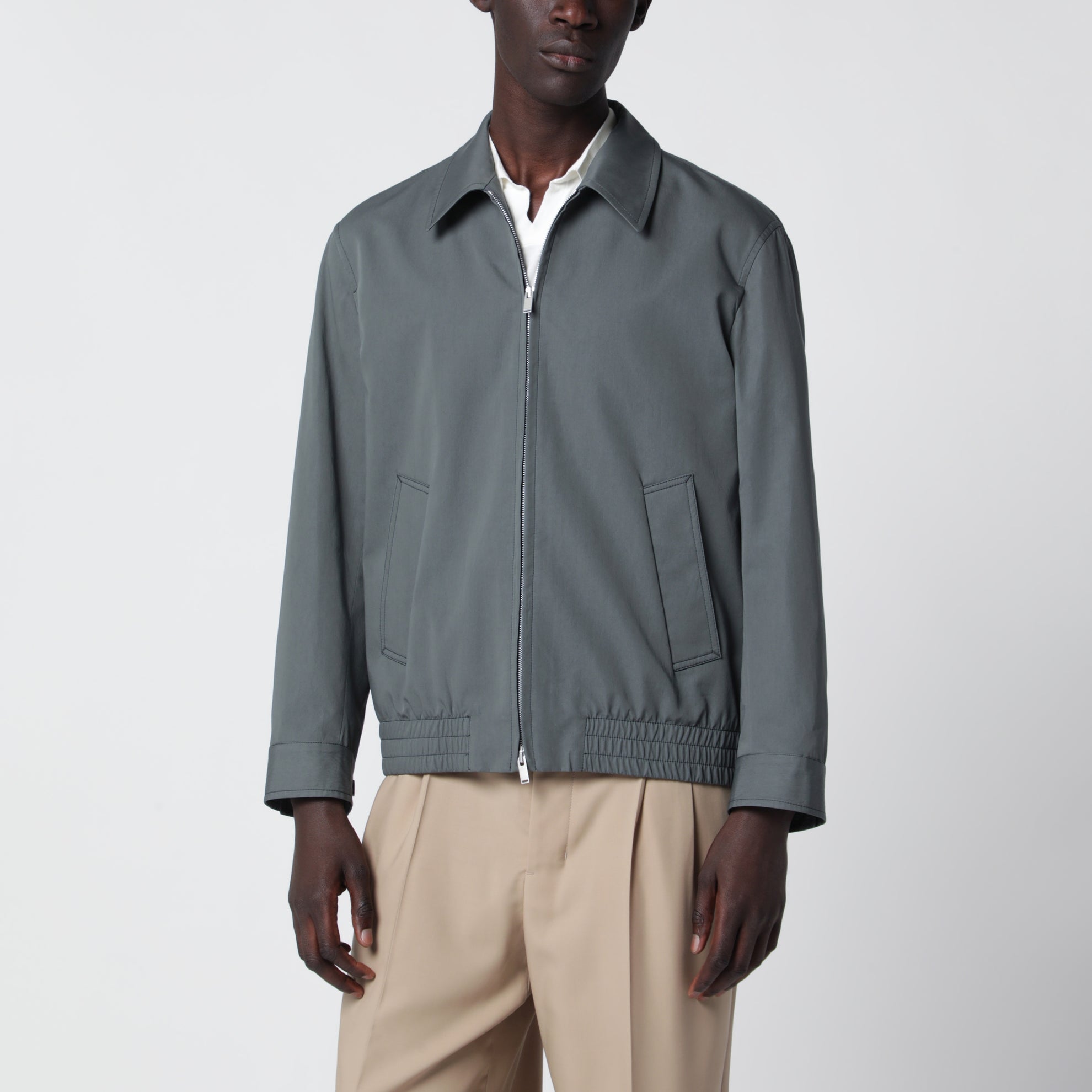 Veste Zippée En Coton Et Soie