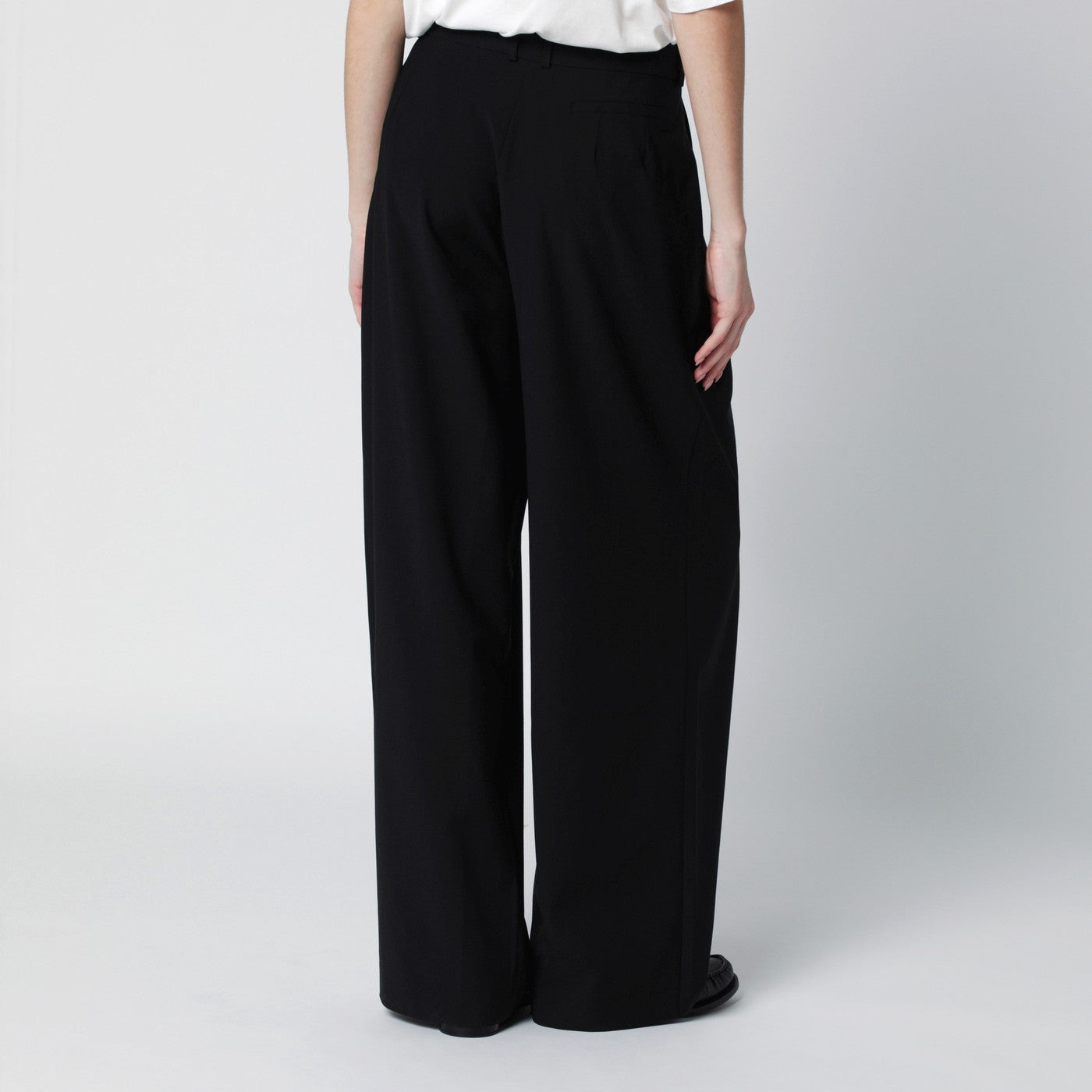 Pantalone ampio Ripley nero in misto lana