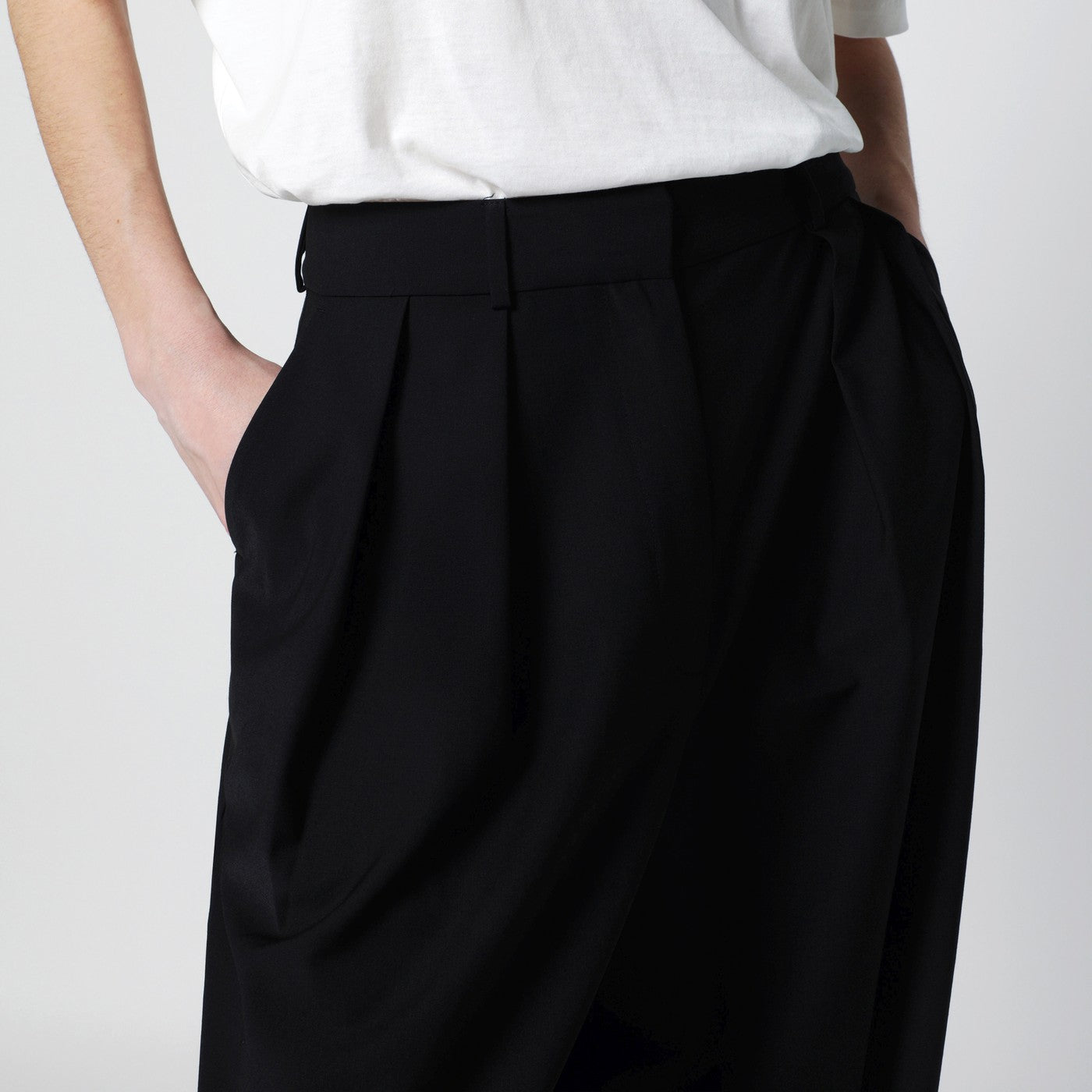 Pantalone ampio Ripley nero in misto lana