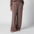 Short rayé en viscose et soie marron