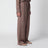 Short rayé en viscose et soie marron