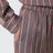 Short rayé en viscose et soie marron