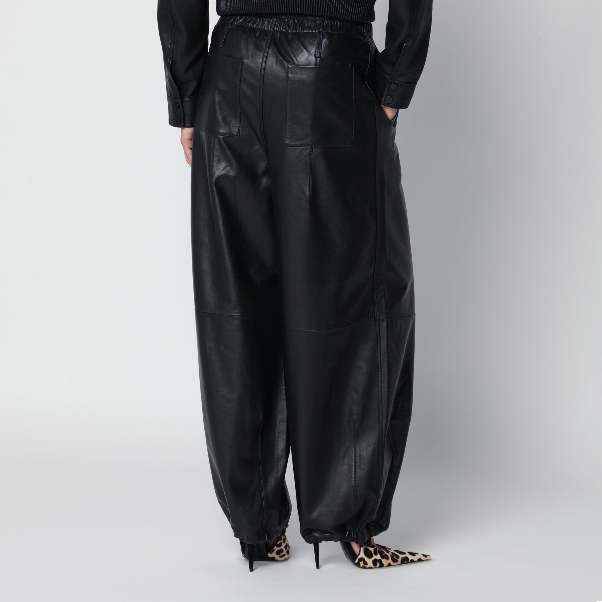 Pantaloni Oakdale neri in pelle