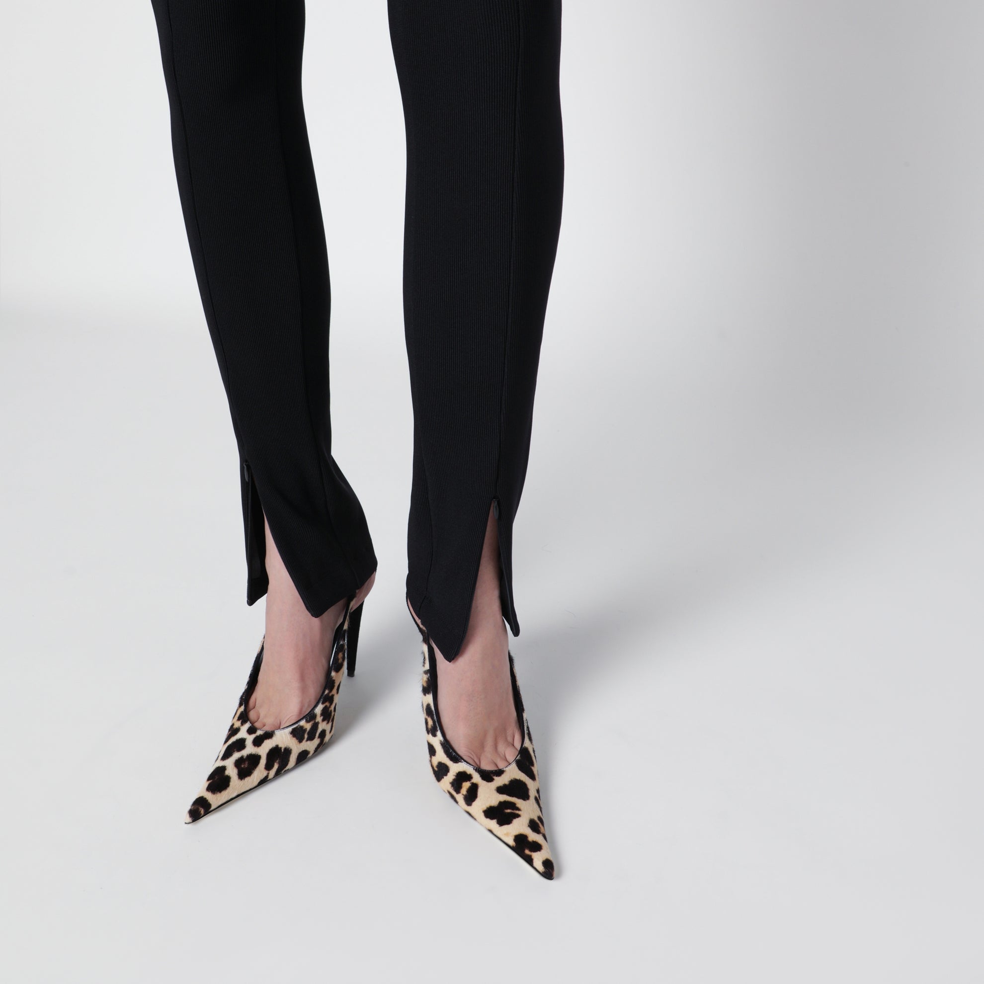 Black leggings with slits