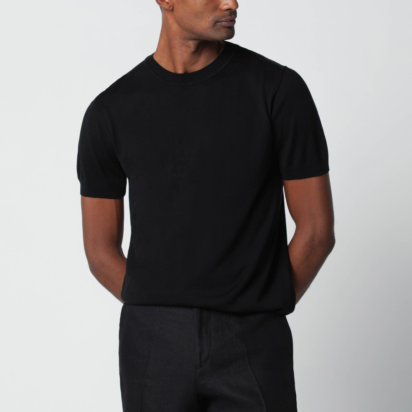 Schwarzer Pullover aus Wollmischung