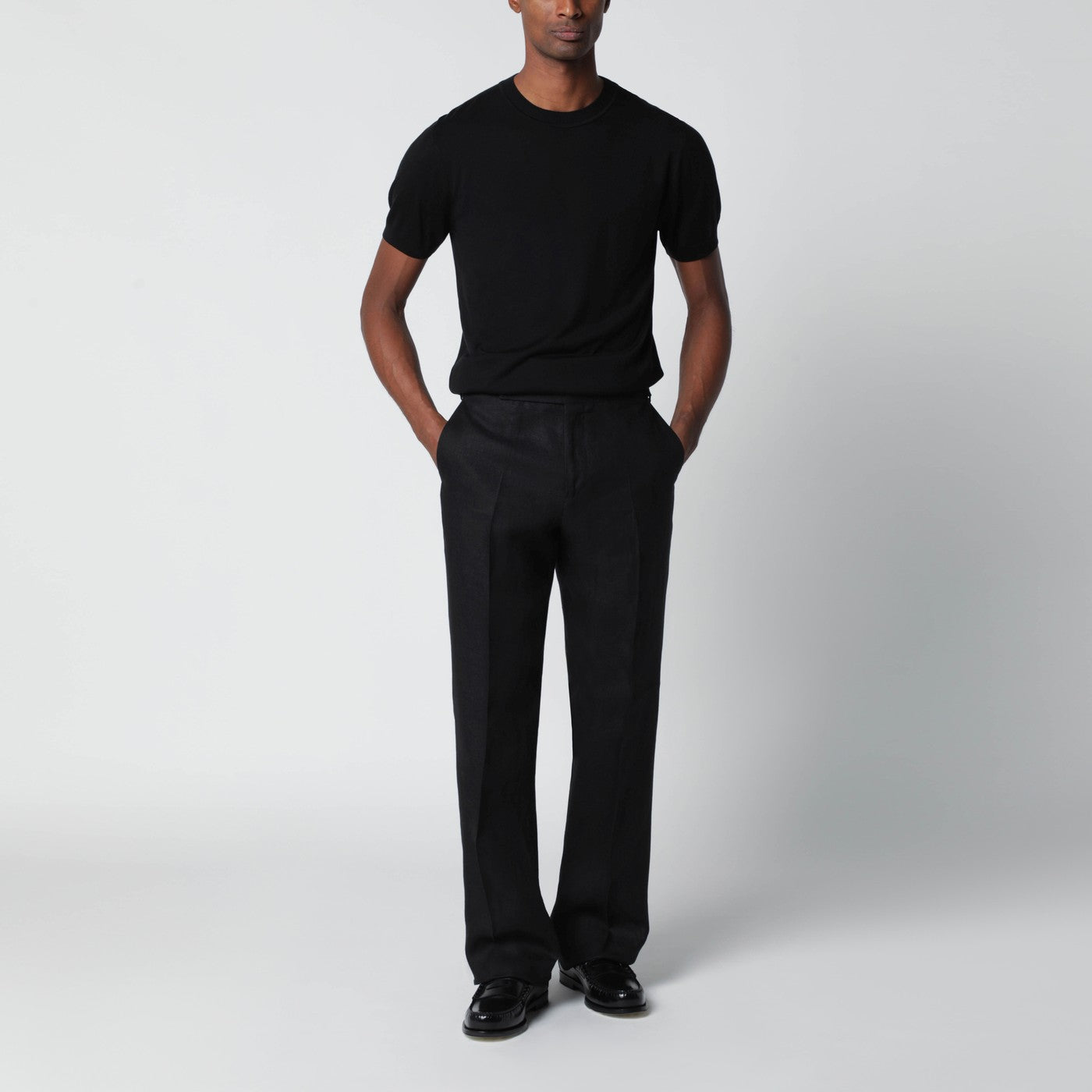Schwarzer Pullover aus Wollmischung
