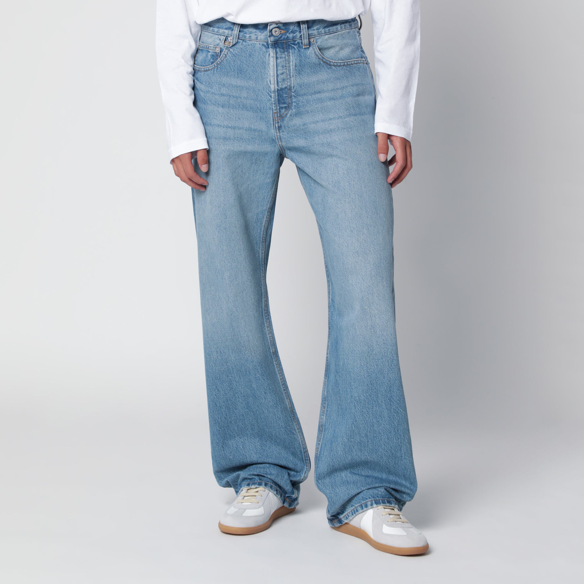 Jeans dritti blu in denim de-Nîmes