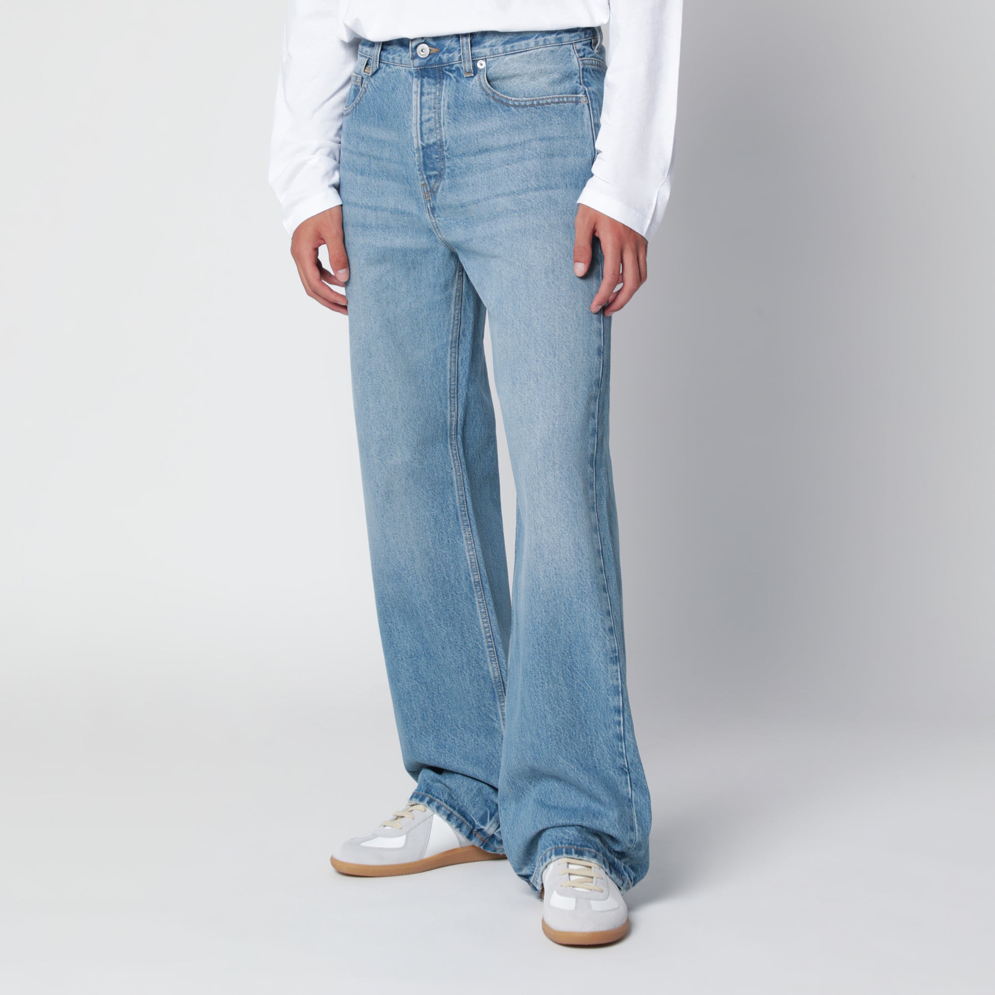 Jeans dritti blu in denim de-Nîmes