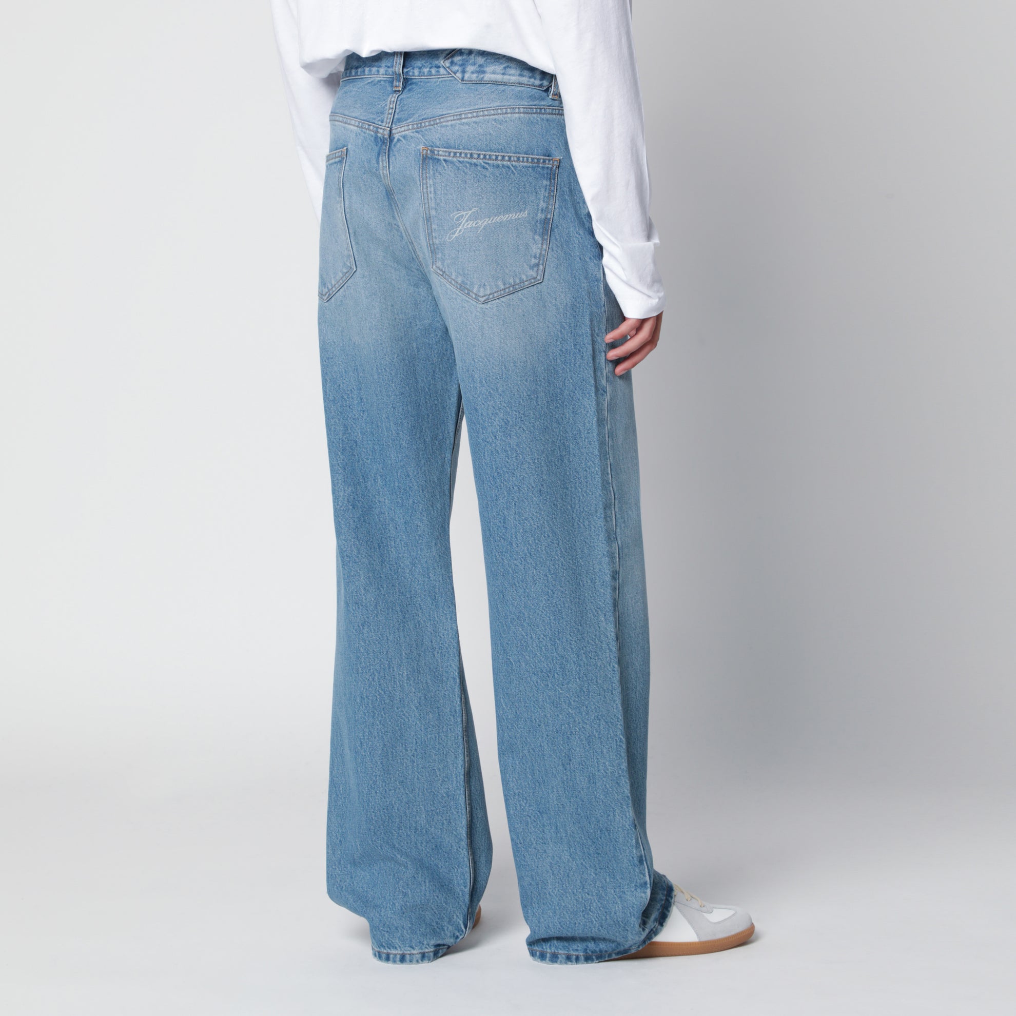 Jeans dritti blu in denim de-Nîmes