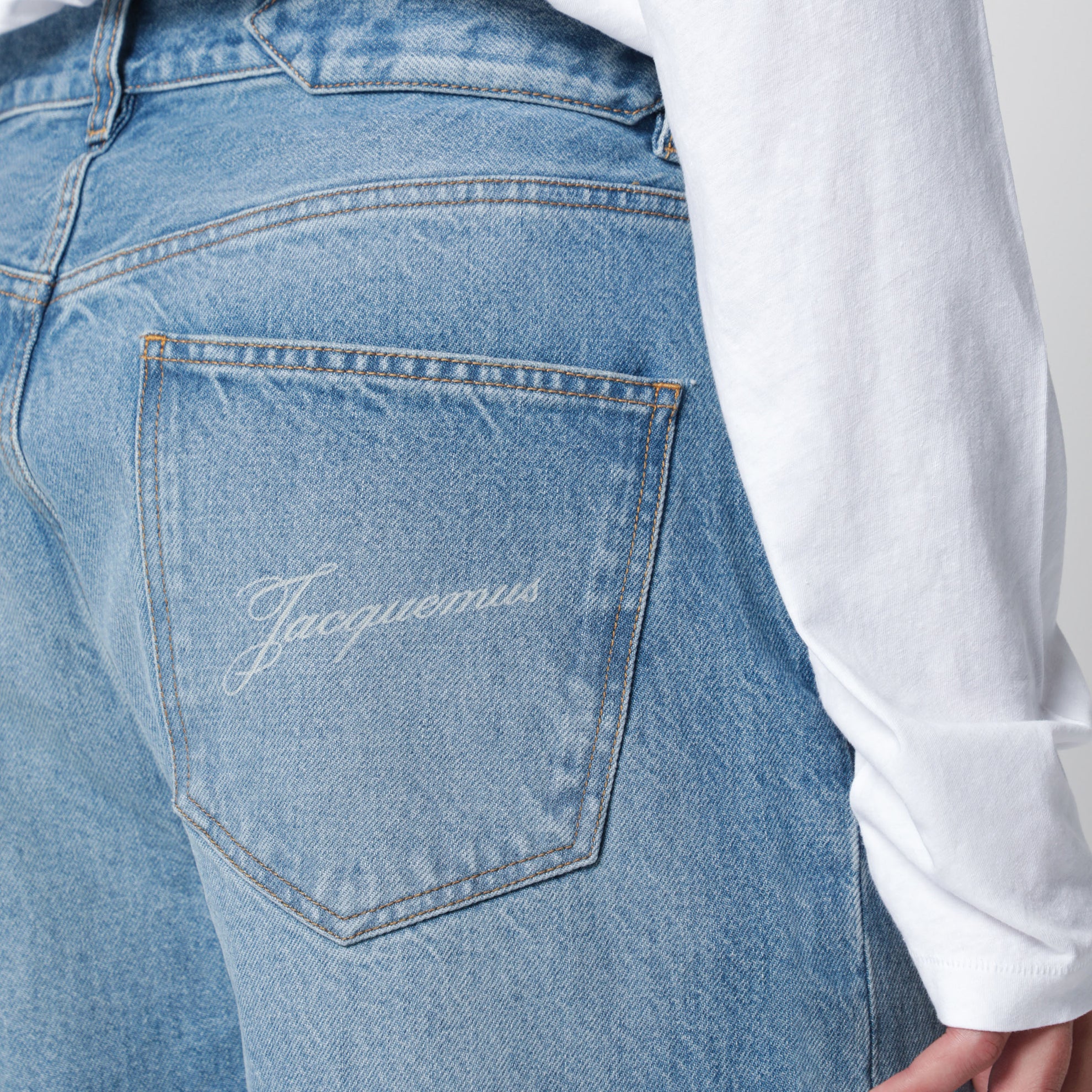 Jeans dritti blu in denim de-Nîmes