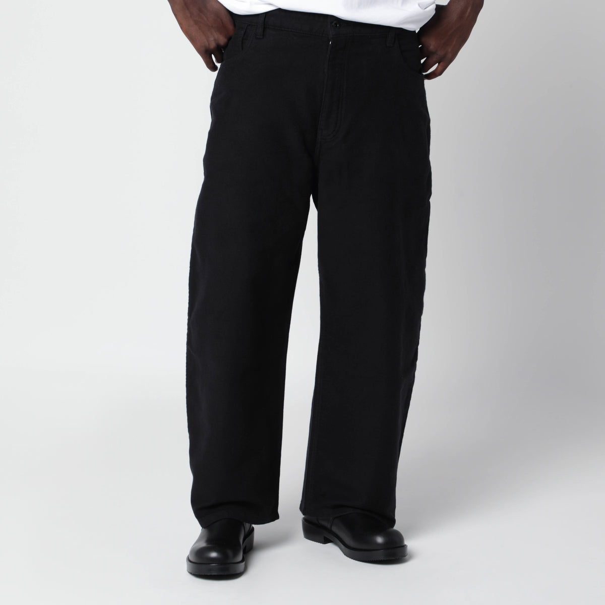 Jean large Paolo noir délavé