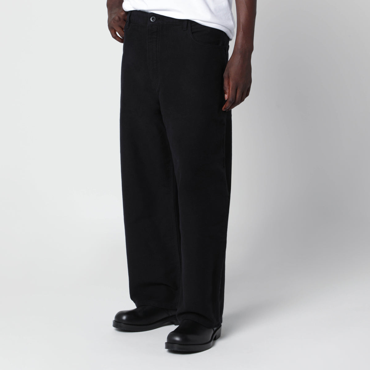 Jean large Paolo noir délavé