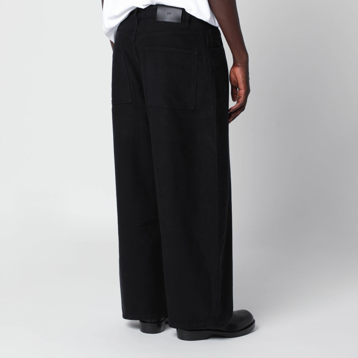 Jean large Paolo noir délavé