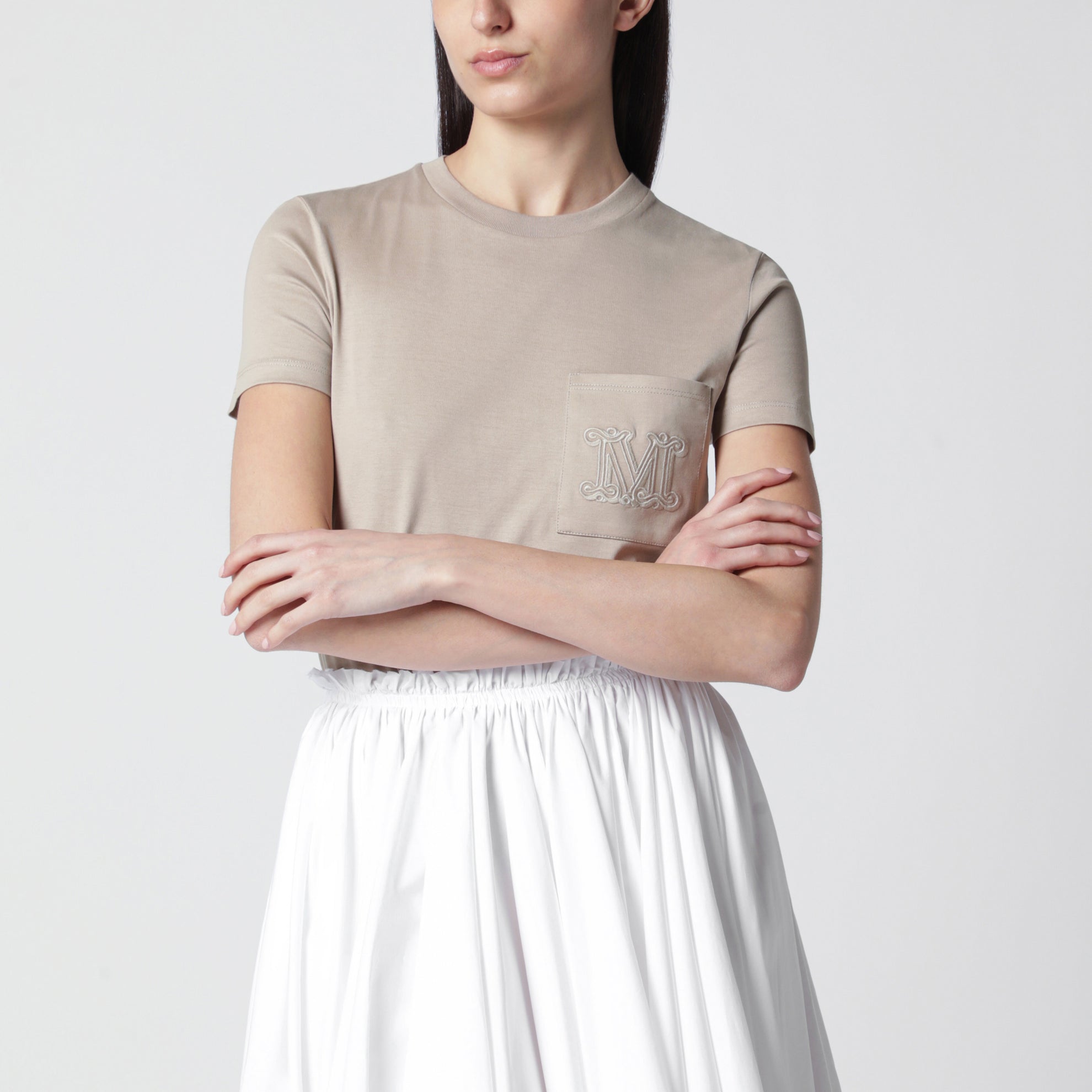 Sand cotton jersey T-shirt