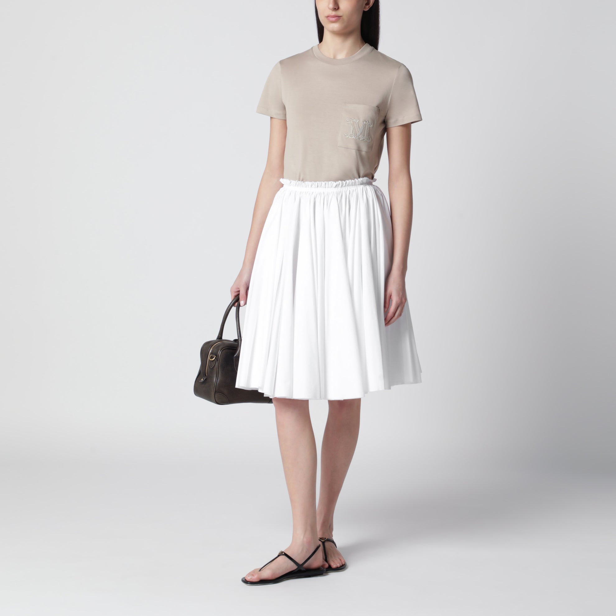 Sand cotton jersey T-shirt