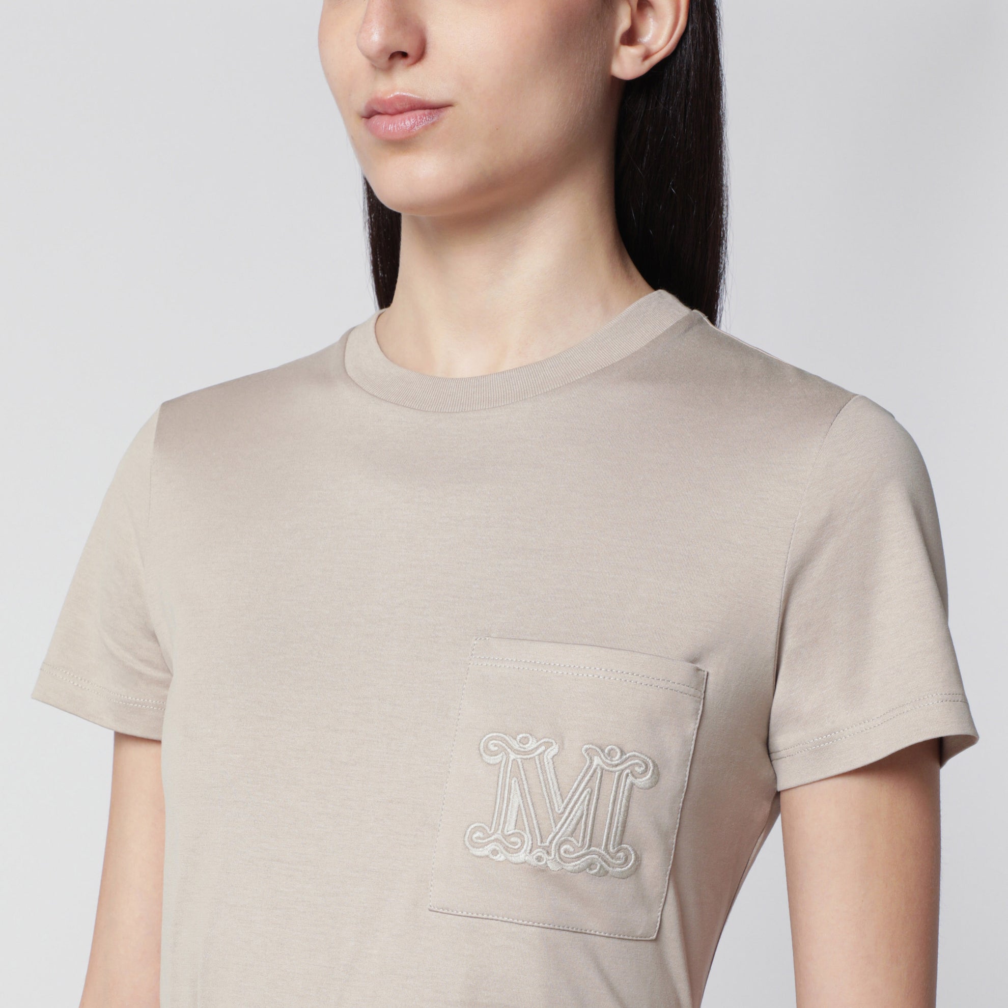 Sand cotton jersey T-shirt