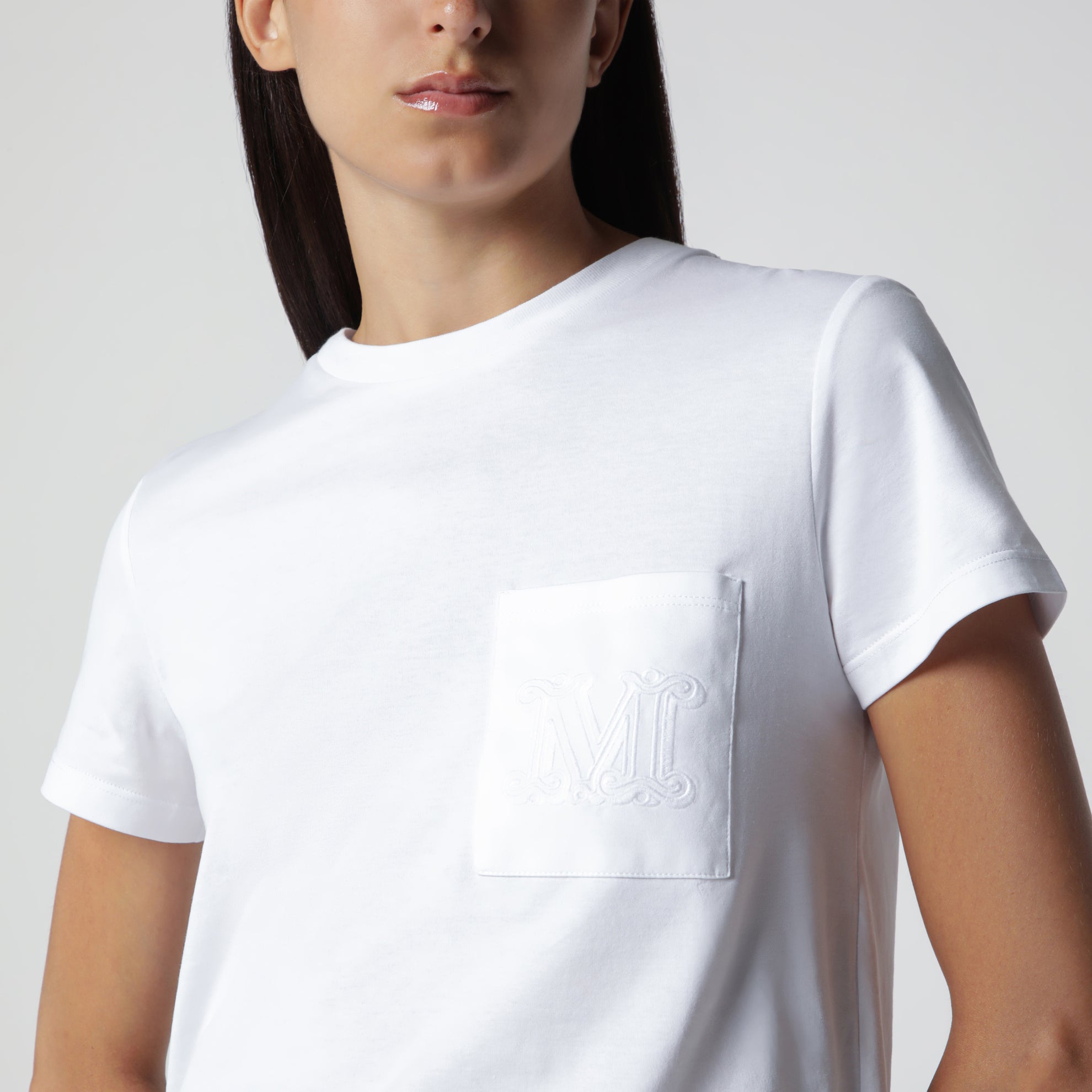 White cotton jersey T-shirt
