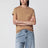 Camel cotton jersey T-shirt
