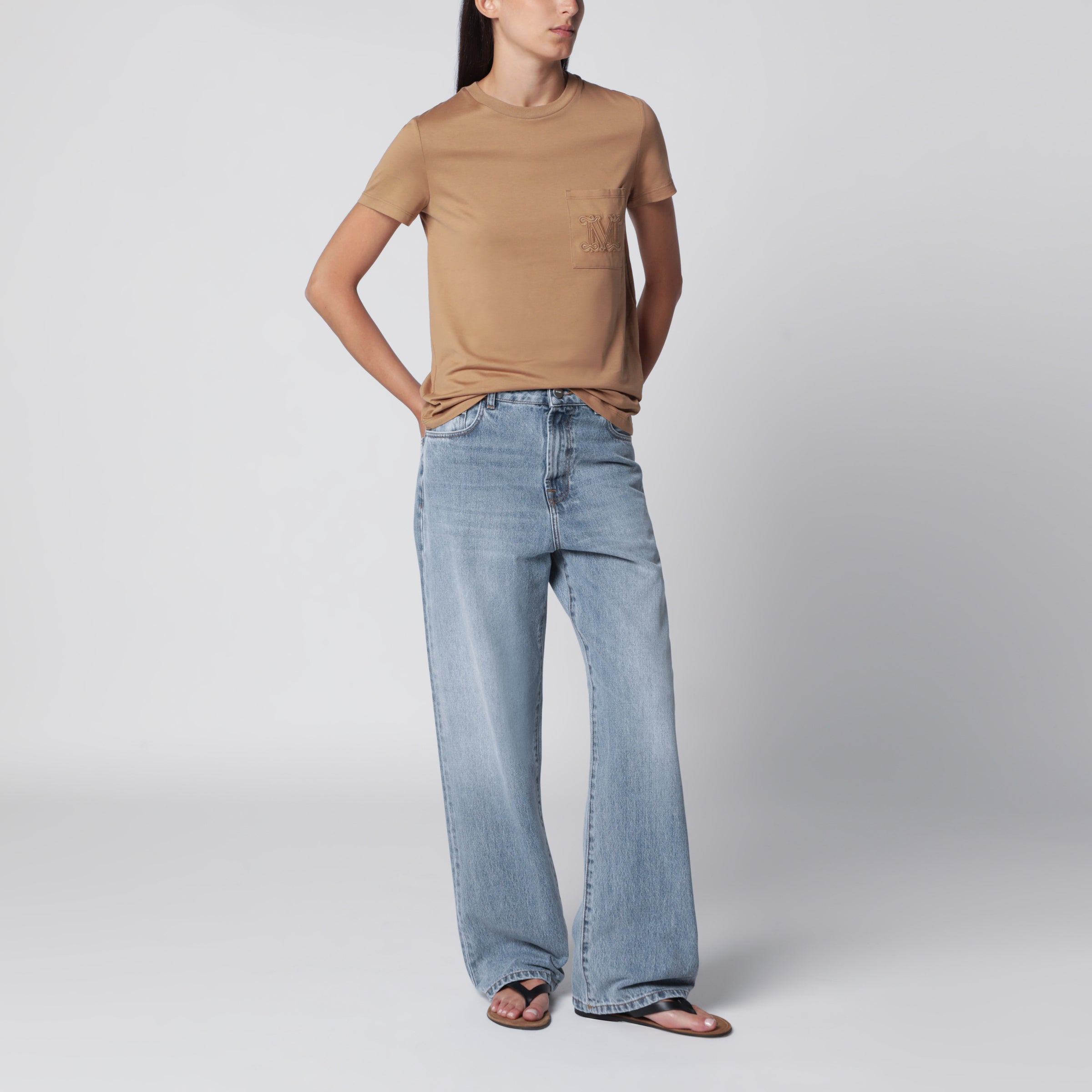 Max Mara Camel cotton jersey T-shirt | TheDoubleF