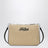 Parisienne straw-effect clutch with embroidered logo