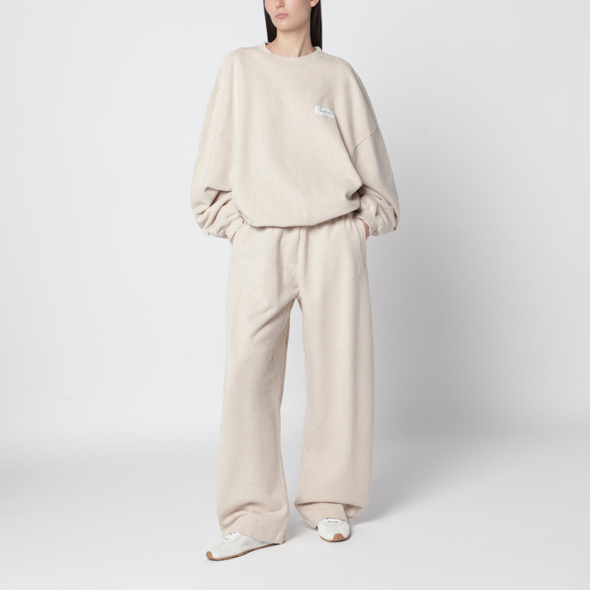 Pantalone jogging Gros Grain beige in cotone