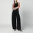 High-waisted black denim jeans
