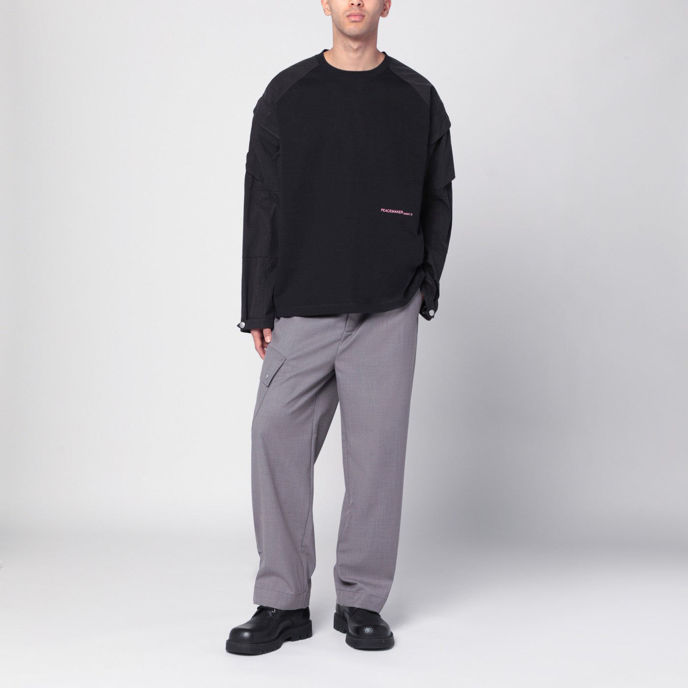Peacemaker grey wool-blend trousers